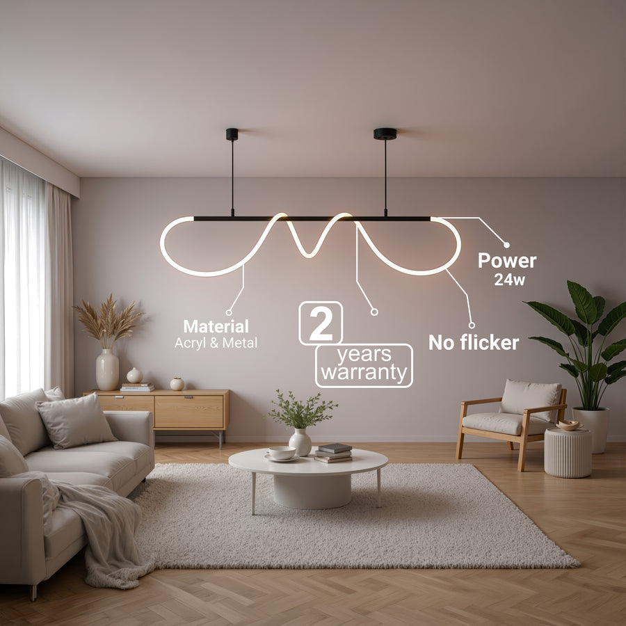 DIVINO LED полилей с гъвкава силиконова тръба - 24W, регулируема светлина, матово черно