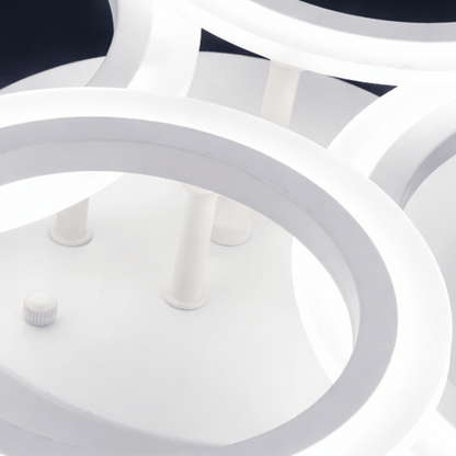 LED полилей с дистанционно BETTY 43W, 4 кръга, Студена/Топла/Неутрална светлина, Димируем, Бял