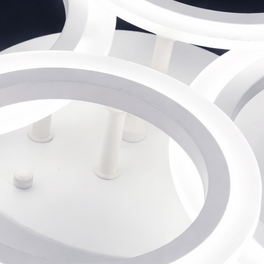 LED полилей с дистанционно BETTY 43W, 4 кръга, Студена/Топла/Неутрална светлина, Димируем, Бял