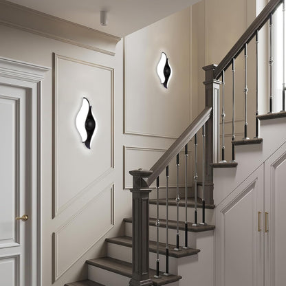 Външна и вътрешна LED стенна лампа, 4 източника x 1W, IP65, ABS, черна, 3000K