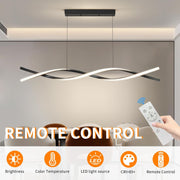 Окачен LED полилей с дистанционно управление, FLUX, 27W, 115 см, студена/топла/неутрална светлина 3000K/4000K/6000K, димируем, черен, регулируема височина, метал и силикон