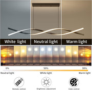 Окачен LED полилей с дистанционно управление, FLUX, 27W, 115 см, студена/топла/неутрална светлина 3000K/4000K/6000K, димируем, черен, регулируема височина, метал и силикон