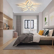 LED полилей със Sakura 60W дистанционно управление, 5 венчелистчета, студ/гореща/неутрална светлина, нестабилна, бяла