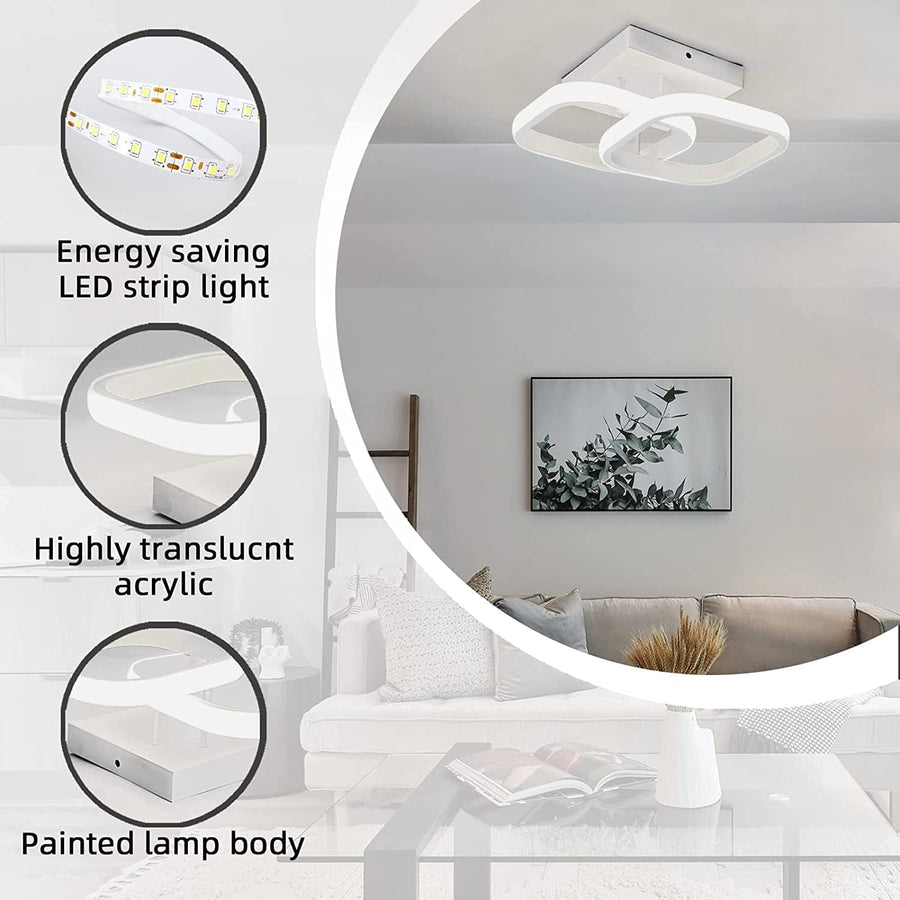 VERTEX Matrix LED полилей, припокриващи се диаманти, метални рамки, 11 W, 2 диаманта, студена/топла/неутрална светлина 3000K/4000K/6000K, бял