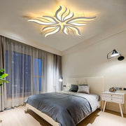 LED полилей със Sakura 60W дистанционно управление, 5 венчелистчета, студ/гореща/неутрална светлина, нестабилна, бяла