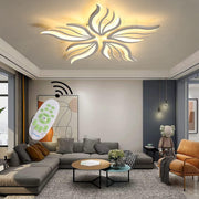 LED полилей със Sakura 60W дистанционно управление, 5 венчелистчета, студ/гореща/неутрална светлина, нестабилна, бяла