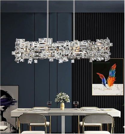 Кристален полилей RZ-2/780x280GD, 10xE14, 78X28cm, Регулируема височина, Блестящо злато, Регулируема височина, Елегантен дизайн