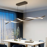 Окачен LED полилей с дистанционно управление, FLUX, 27W, 115 см, студена/топла/неутрална светлина 3000K/4000K/6000K, димируем, черен, регулируема височина, метал и силикон