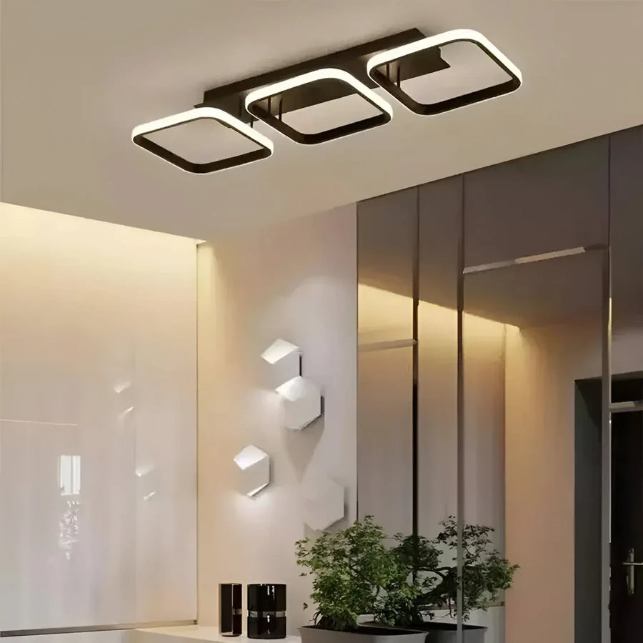 LED LED VERTEX GRID PARALAL, 32W, 3 квадрата Студена/гореща/неутрална светлина, черна