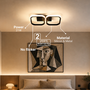LED полилей VERTEX 21W, 2 квадрата, линеен, студена/топла/неутрална светлина, черен