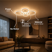 LED полилей с дистанционно управление на Betty 82W, 6 кръга, студ/гореща/неутрална светлина, нестабилен, бял