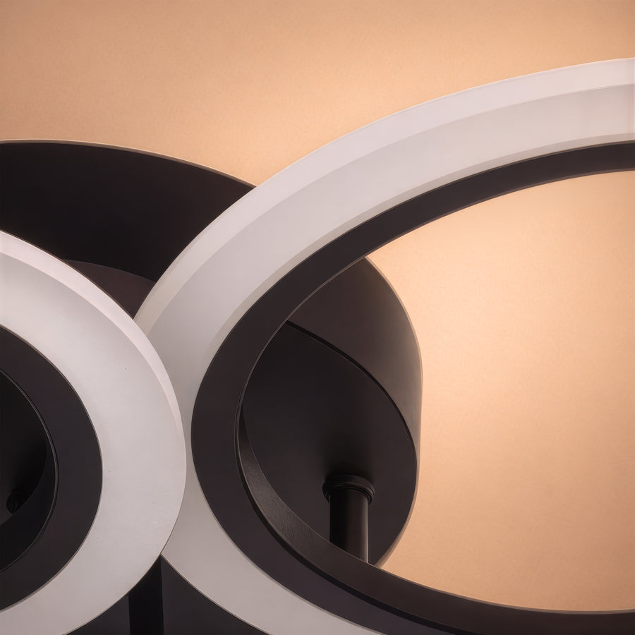 LED полилей с дистанционно управление на Бети 44W, 4 кръга, студ/гореща/неутрална светлина, нестабилна, черна