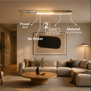 LED полилей с регулируем проектор FISSO Camilla, 66W, студена/топла/неутрална светлина, блестящо злато