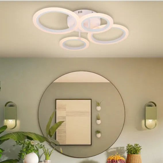 LED LED LED LED дистанционно 44W Бети Уайт - 4 кръга, по -мрачен, студ/топла/неутрална светлина