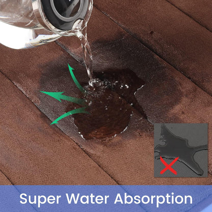 Комплект от 3 постелки за баня, 50x40 см, сини, неплъзгащи се