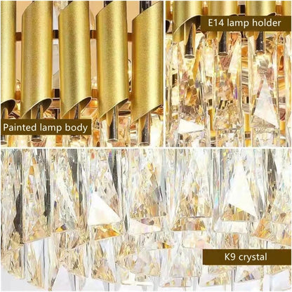 Кристален полилей VERSAILLES Supremo, CC900/800GD, 12xE14, диаметър 80 см, блестящо злато, регулируема височина, метал и кристал