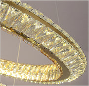 LED полилей с дистанционно управление, LLC132/900X300GD, кристал и метал, 80 W, 1 кръг, възможност за димиране, регулируема височина, студена/топла/неутрална светлина, луксозно осветление