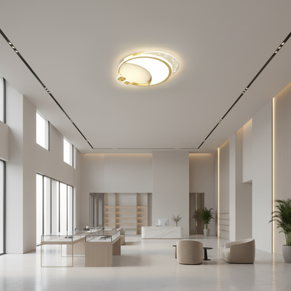 LED полилей Marco с дистанционно управление, 76 W, димируем, злато, метал, акрил и стъкло, 3000K/4000K/6000K