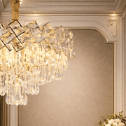 Кристален полилей WINDSOR Eleganza 8x E14, диаметър 39 см, блестящо злато, регулируема височина, метал и кристал