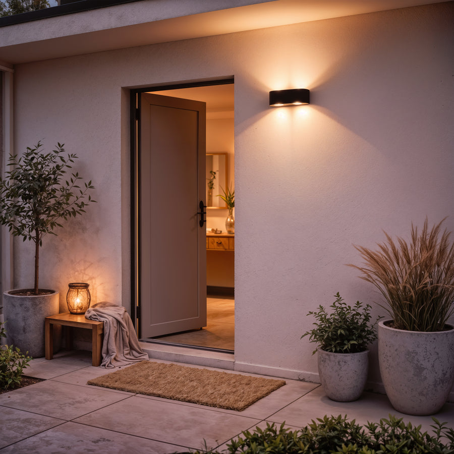 Нанесете външна светодиодна елис, 6W, 6 източника на светлина, топла светлина, черно