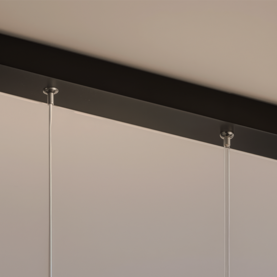 Окачен LED полилей с дистанционно ZIGZAG 27W, Студена/Топла/Неутрална светлина, Димируем, Черен, Регулируема Височина