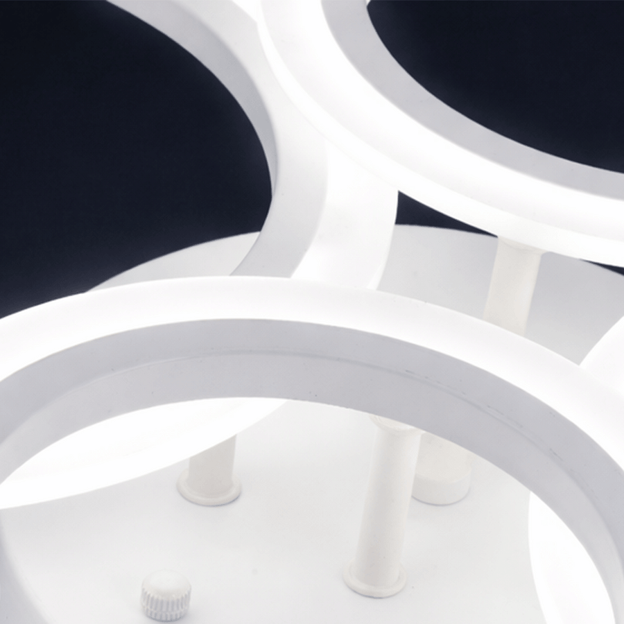 LED полилей с дистанционно BETTY 43W, 4 кръга, Студена/Топла/Неутрална светлина, Димируем, Бял