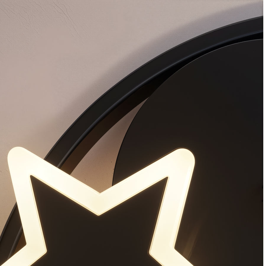 LED полилей с дистанционно управление на Alyona 44W, луна и звезда, студена/гореща/неутрална светлина, нестабилна, черна