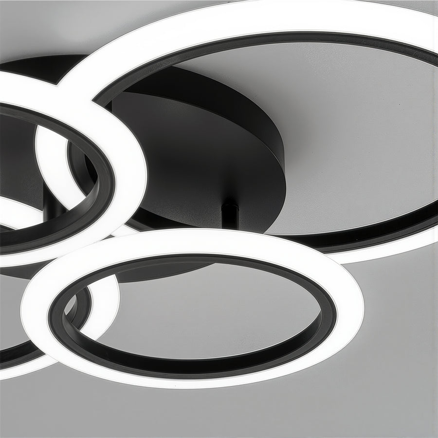 LED полилей с дистанционно управление на Бети 44W, 4 кръга, студ/гореща/неутрална светлина, нестабилна, черна