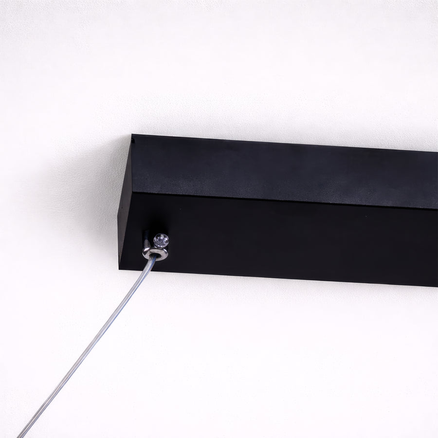 Окачен LED полилей с дистанционно управление, FLUX, 27W, 116 см, студена/топла/неутрална светлина 3000K/4000K/6000K, димируем, черен, регулируема височина, метал и силикон