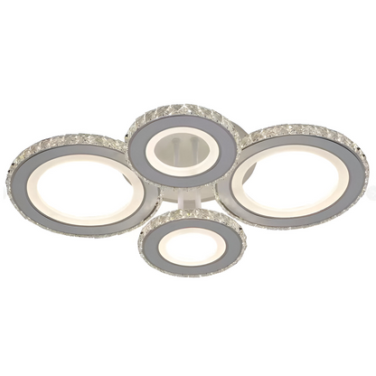 LED полилей с дистанционно управление и кристал Nova RGB 86W, 4 кръга, студена/гореща/неутрална светлина, бяло, бяло