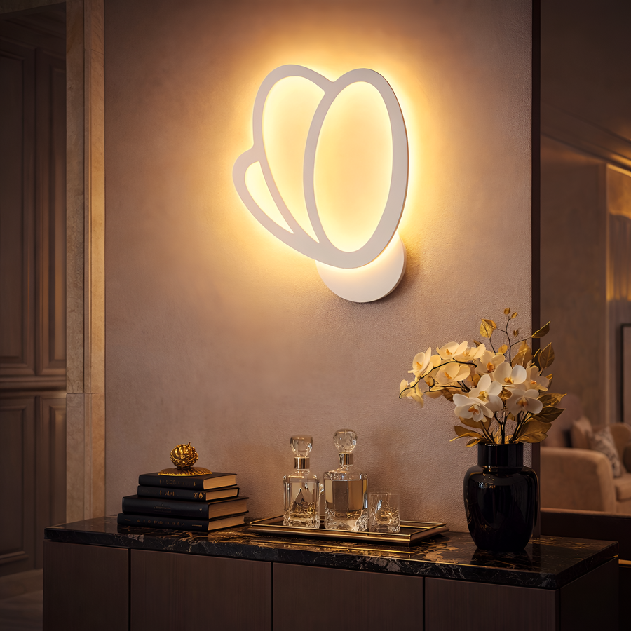 LED стенна лампа Tulip 16W, Студена/Топла/Неутрална светлина 3000K/4000K/6000K, Бяла, Метал и Акрил