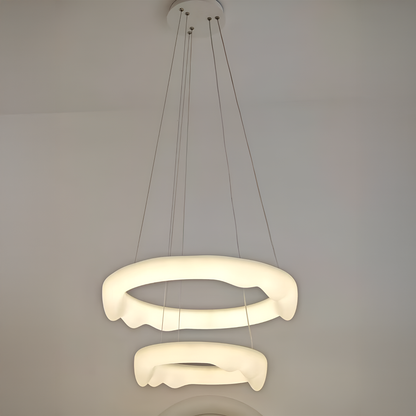LED полилей, окачен с дистанционно управление, амадео, 90W, студена/гореща/неутрална светлина, нестабилна, регулируема височина, бяло