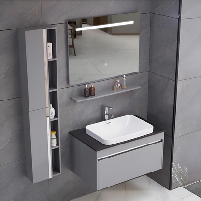 Комплект мебели Annelise с LED огледало, гардероб PV0017T/60 сив