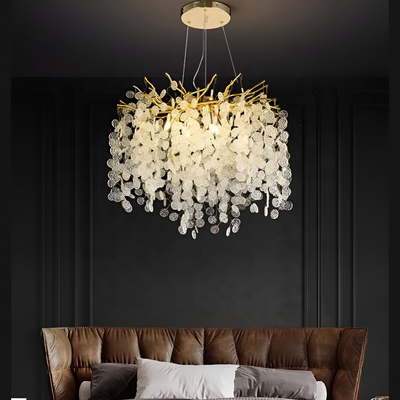 CRISTAL WALTZ SERENADE CHANDELIER, 5X G9, злато, 45 см, регулируема височина