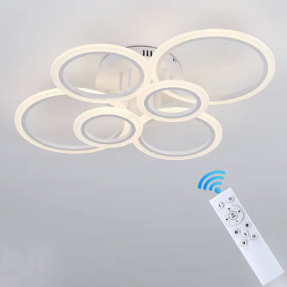 LED полилей с дистанционно управление на Betty 82W, 6 кръга, студ/гореща/неутрална светлина, нестабилен, бял