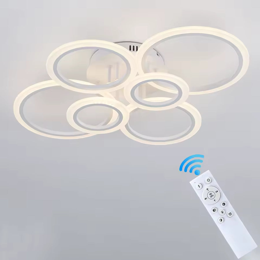 LED полилей с дистанционно управление на Betty 82W, 6 кръга, студ/гореща/неутрална светлина, нестабилен, бял