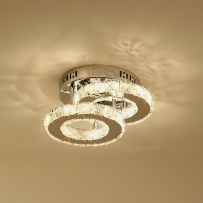 LED полилей с Crystal Royalo Rotonda 26W, 2 кръга, студена/гореща/неутрална светлина, лъскав хром