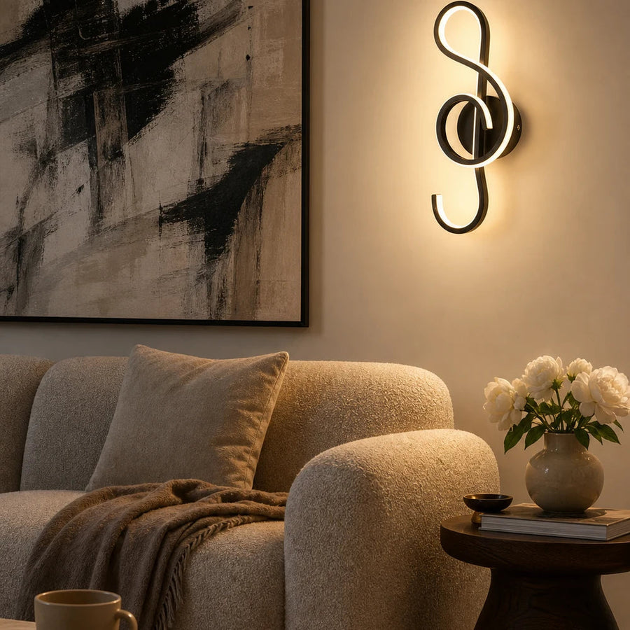LED стенна лампа Key Sol 34W студена/топла/неутрална светлина черен метал