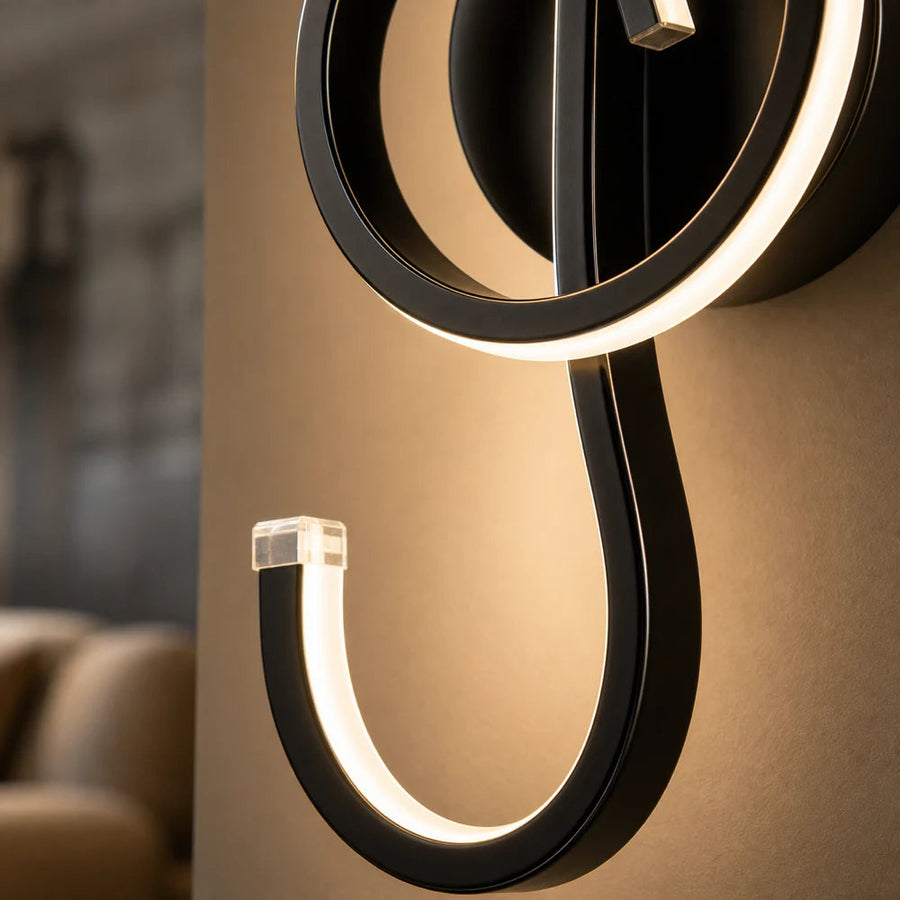 LED стенна лампа Key Sol 34W студена/топла/неутрална светлина черен метал
