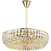 Кристален полилей CC1677/400GD, 4xE14, блестящо злато, регулируема височина, метал и кристал