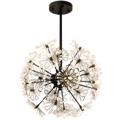 PETERHOF Кристален полилей Elegance, Ø50cm, 18x G4, Диаметър 49cm, Черен