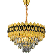 Кристален полилей PIERREFONDS Eleganza 8x E14, диаметър 48,5 см, блестящо злато, регулируема височина