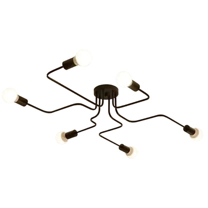 Модернистичен полилей Hexa 6, 6x E27, черен, модерен дизайн