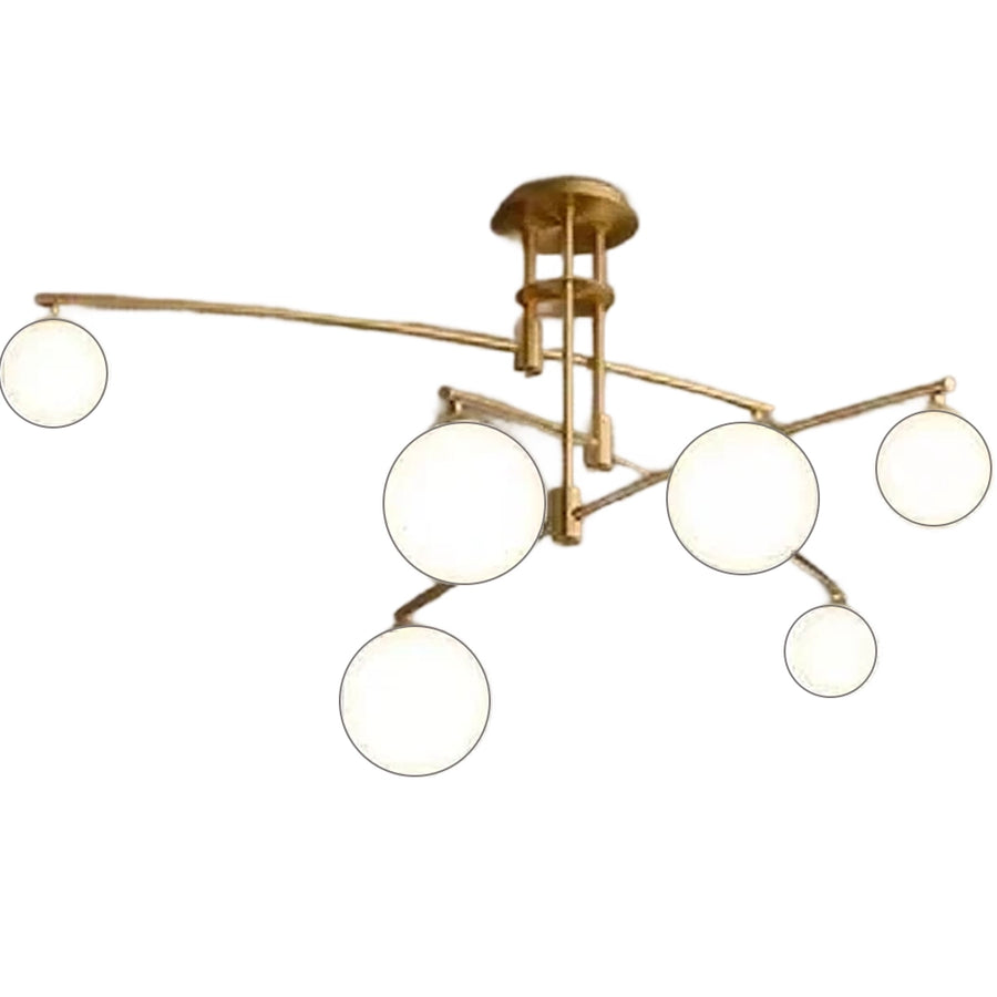 Lustra cu Abajur Rotund, PENTHOUSE Dome, 6x G9, Auriu, Metal Lustre Moderne Default Title Alessandro Design