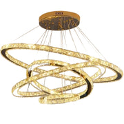 Светещ PRISM LED полилей, кристал и метал, 210 W, 4 кръга, възможност за димиране, студена/топла/неутрална светлина, луксозно осветление