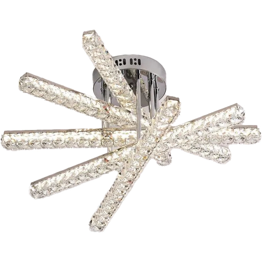 LED полилей с дистанционно управление LUELLA 79W 5 Елемента, Линеен, Студена/Топла/Неутрална светлина, Димируем, Сребрист