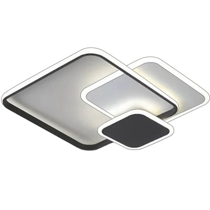 LED полилей с дистанционно ANEMONA 71W, 3 квадрата, Студена/Топла/Неутрална светлина, Димируем, Черен