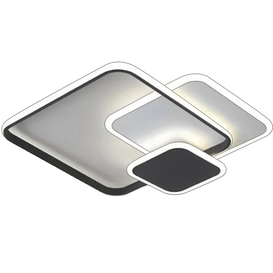 LED полилей с дистанционно ANEMONA 71W, 3 квадрата, Студена/Топла/Неутрална светлина, Димируем, Черен