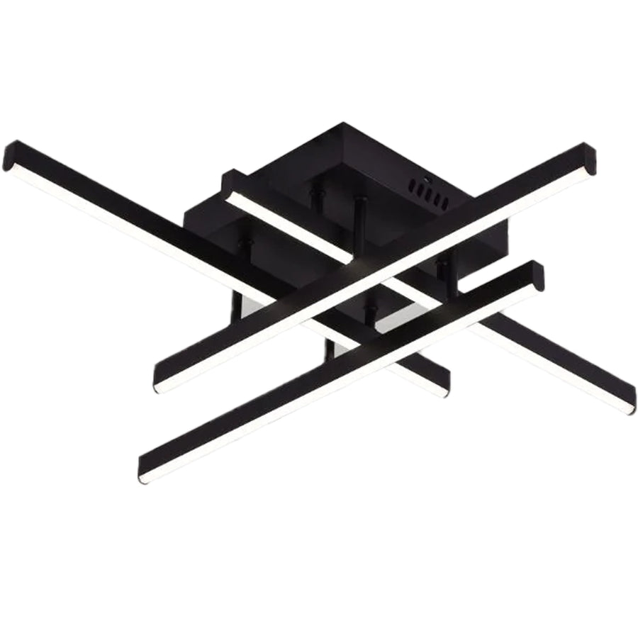 LED полилей с дистанционно управление LINEX, 52W, 4 елемента, линеен, студена/топла/неутрална светлина, димируем, черен