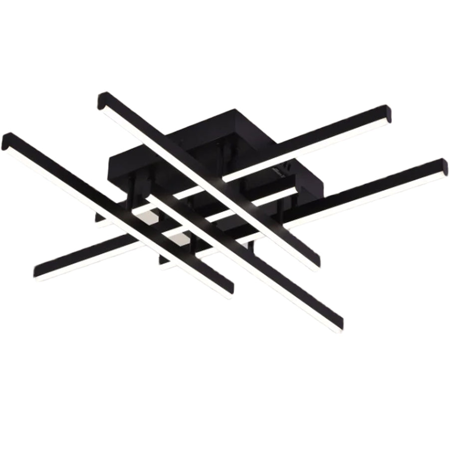 LED полилей с дистанционно управление LINEX, 81W, 6 елемента, линеен, студена/топла/неутрална светлина, димируем, черен